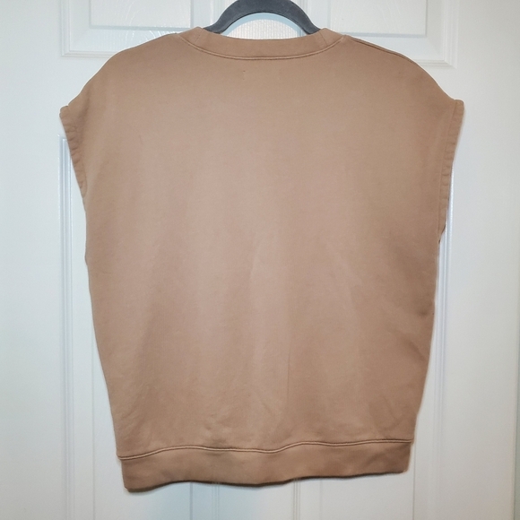 Madewell Sleeveless Sweatshirt Tan Sz S - Picture 4 of 8